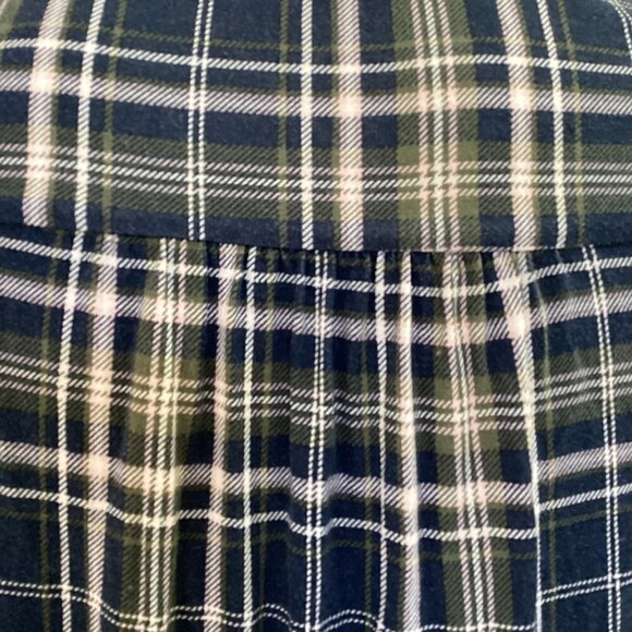 Westport Soft Plaid 3/4 Bell Sleeve Peplum Front V-Neck Button Top Sz PL #18P - Picture 6 of 9